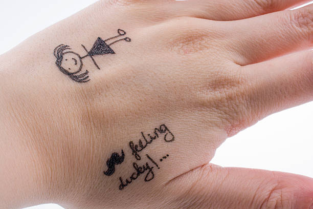 istock Girl figure drawn on a finger tip 528561618