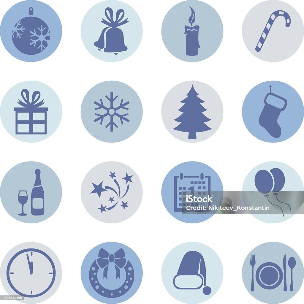 Vector Set of New Year and Christmas Icons Balloon stock vector