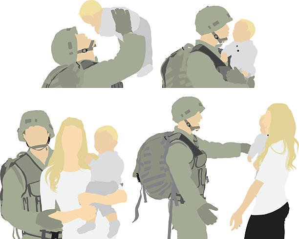 Soldier with family Soldier with familyhttp://www.twodozendesign.info/i/1.png military family stock illustrations