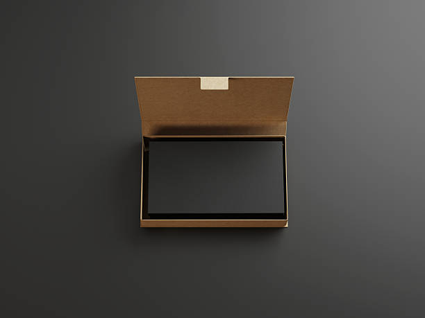 istock Black business cards in the craft box 528564145
