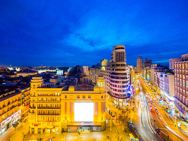 istock Gran Via in Madrid, Spain at night 528564578