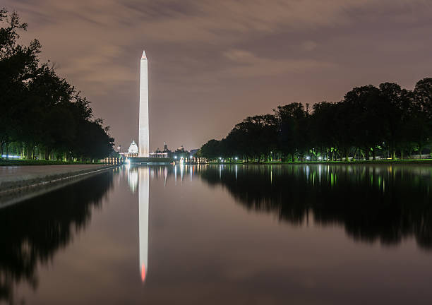 istock Washington DC, Off Center Washington Monument at Night 528565768