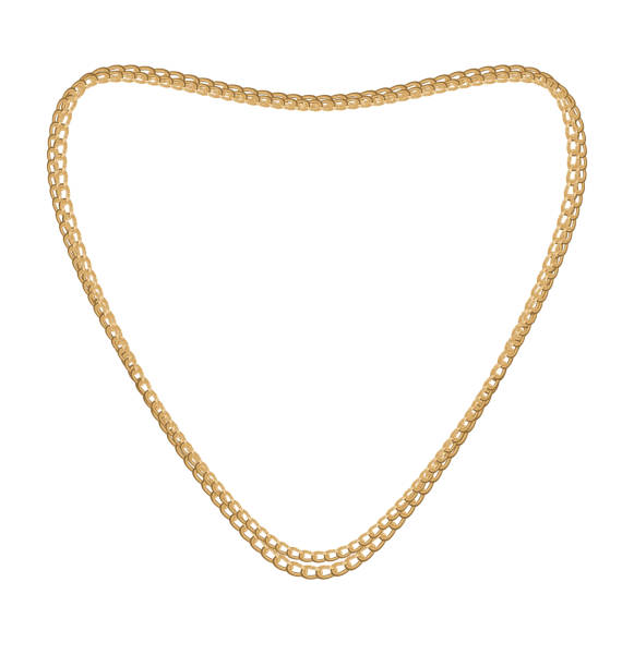 Jewelry Golden Chain of Heart Shape Illustration Jewelry Golden Chain of Heart Shape - Vector gem jewelry gold glamour stock illustrations