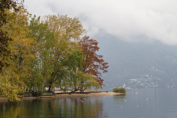 Autumn in Lugano stock photo