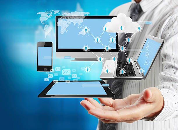 istock Technology in hands of businessmen 528569848