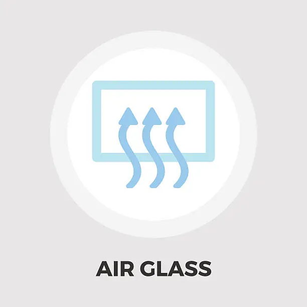 Vector illustration of Rear window defrost flat icon