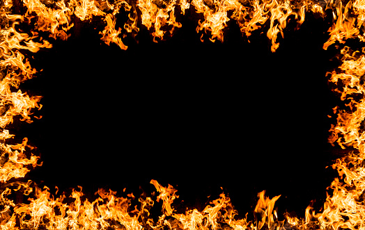 Burning fire frame.