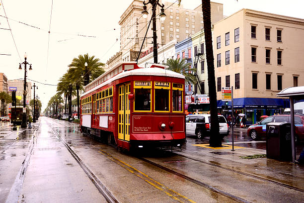 istock Cable Car in a rainy day, New Orleans 528572430