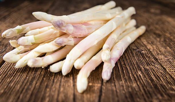 Portion of fresh white Asparagus