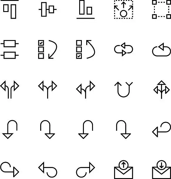 Vector illustration of User Interface Line Vector Icons 22