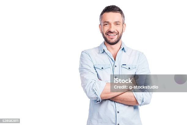 Charming Handsome Stock Photo - Download Image Now - Men, White Background, Portrait