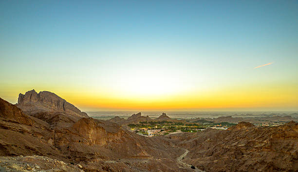 Al Ain Beautiful Sunset Beautiful Sunset in Al Ain, view from Jebel Hafeet Mountain during our road trip few days ago. jebel hafeet stock pictures, royalty-free photos & images