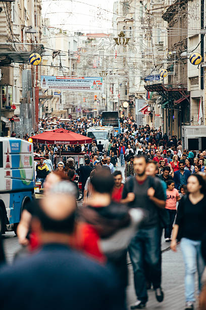 istock Crowded Istiklal street in Istanbul 528583597