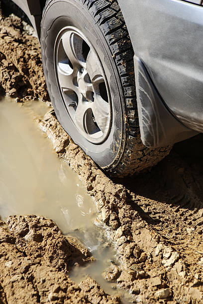istock got stuck wheel of car 528586287