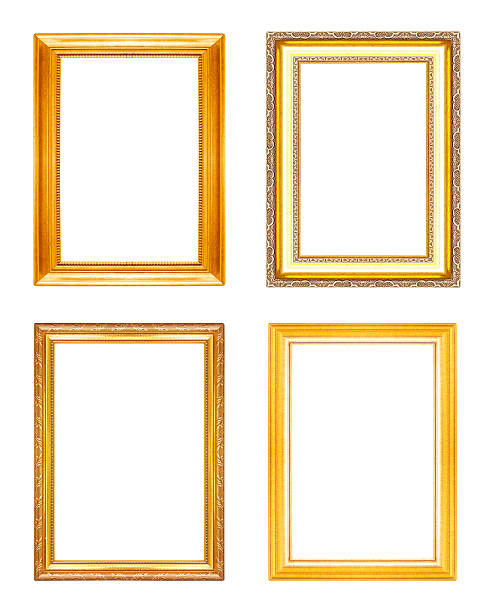 istock Gold picture frames. Isolated on white background 528587055