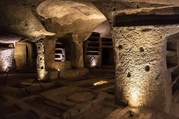Catacombs of San Gennaro in Naples stock photo