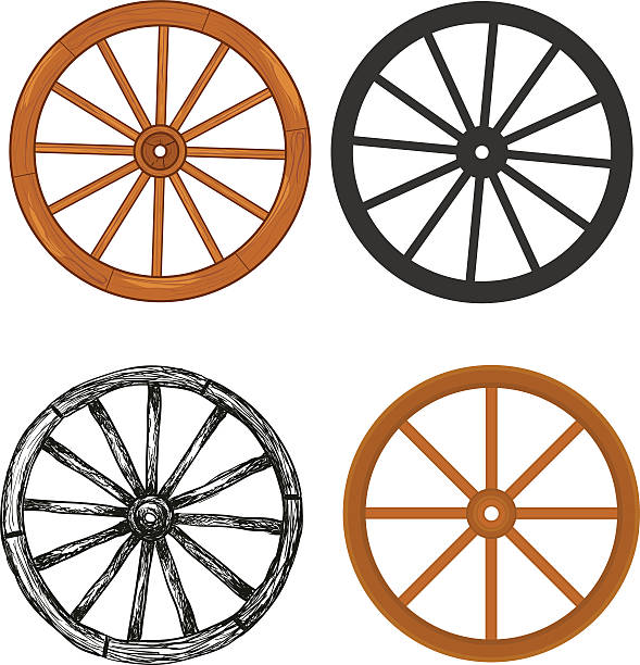 ilustrações, clipart, desenhos animados e ícones de roda de madeira - on wheels