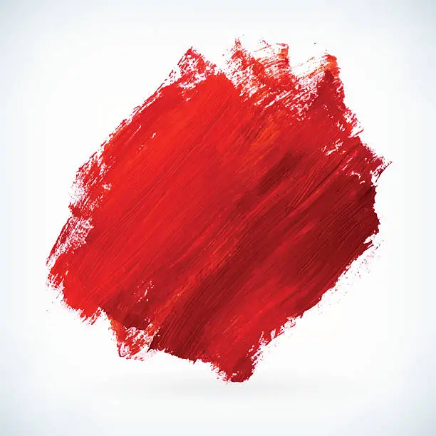 Vector illustration of Red paint artistic dry brush stroke vector background