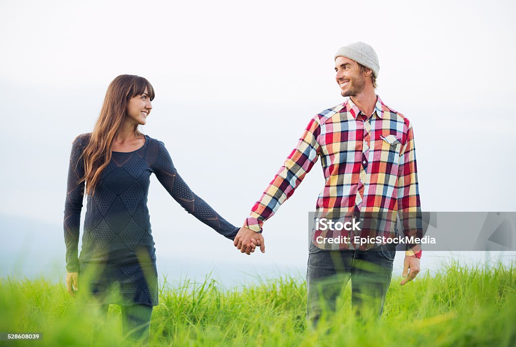 Young Couple in Love Romantic Young Couple in Love Outdoors Adult Stock Photo