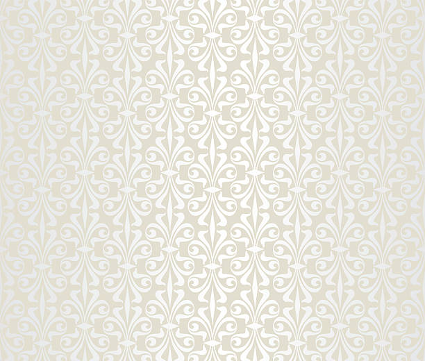 jasny ślub vintage tapety - floral pattern pattern silk wallpaper stock illustrations