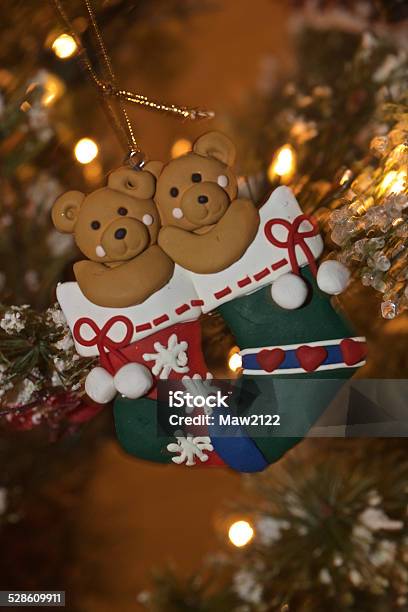 Teddy Bears In Christmas Stockings Ornament Stock Photo - Download Image Now - Celebration, Christmas, Christmas Decoration