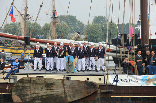Velsen, The Netherlands - August 19 2015: Sail Amsterdam 2015 The Sail-in parade, opening ceremony of the Sail Amsterdam event, every five year since 1975.