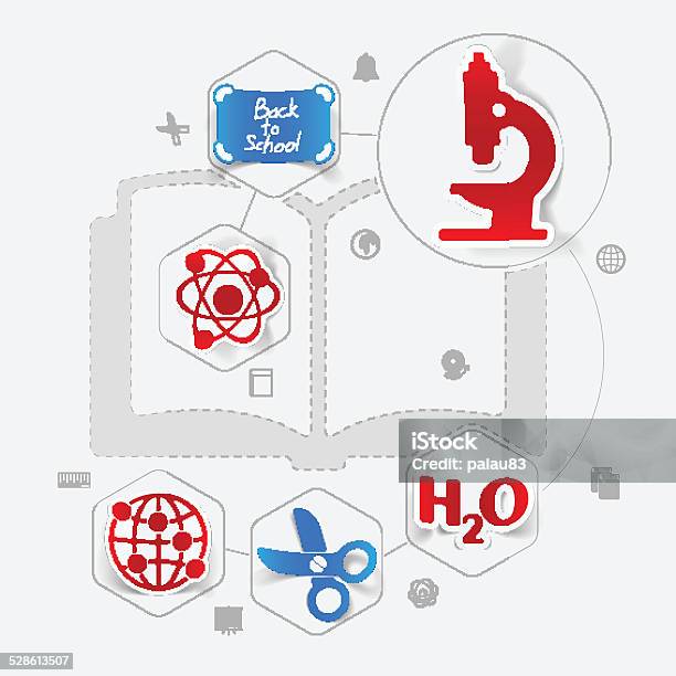 Education Sticker Infographic Stock Illustration - Download Image Now - Abstract, Book, Brochure