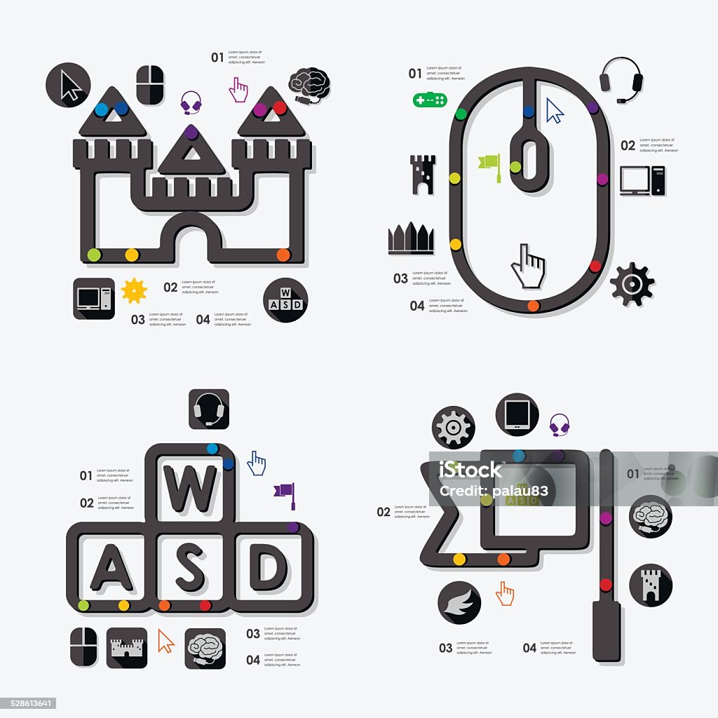 Infographic Game Developer Game Infographic Stock Illustration - Download Image Now - Abstract ...