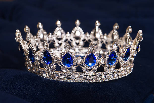 istock Royal crown with sapphires, luxury retro style. 528614478