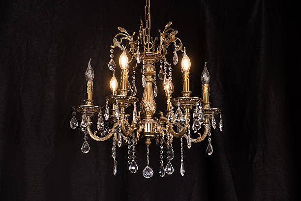Chandelier, luxury retro style on dark background. Chandelier, luxury retro style on dark background. Indoor chandelier photos stock pictures, royalty-free photos & images
