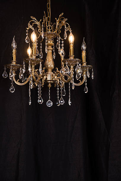 istock Chandelier, luxury retro style on dark background. 528614568