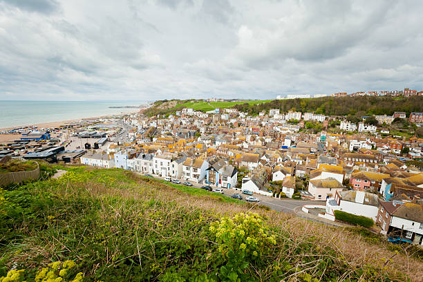 istock Beautiful Hastings cityscape in England 528614656