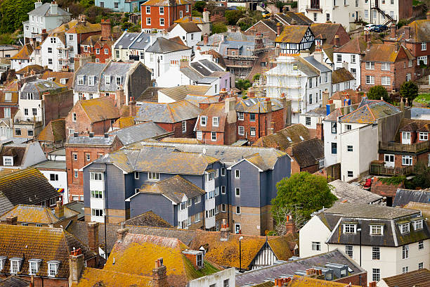 istock Beautiful Hastings cityscape in England 528614838