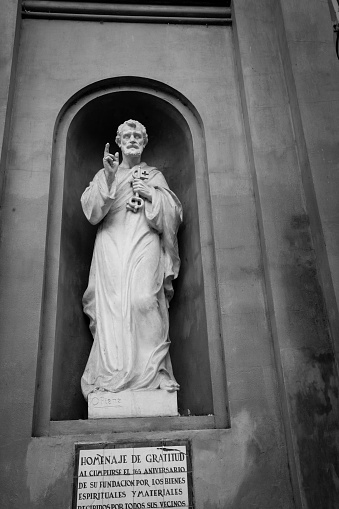 Statue at Church of San Pedro Telmo in Buenos Aires