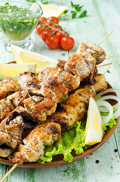 istock Grilled of catfish in lemon mint sauce 528615164