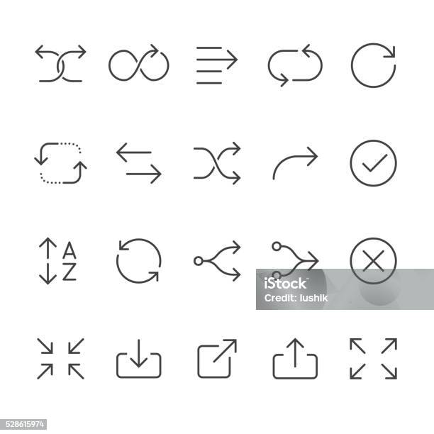 Interface Arrows Vector Icons Stock Illustration - Download Image Now - Icon Symbol, Arrow Symbol, Traffic Arrow Sign