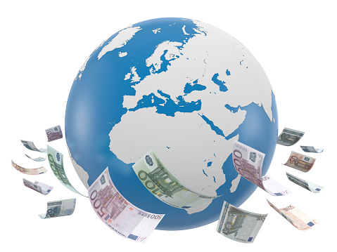 Global Currencies Euro  - 3d rendering