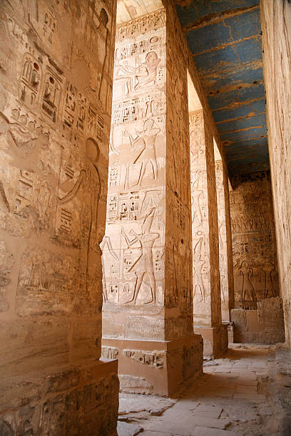 istock Egyptian full decoration in temple 528617184