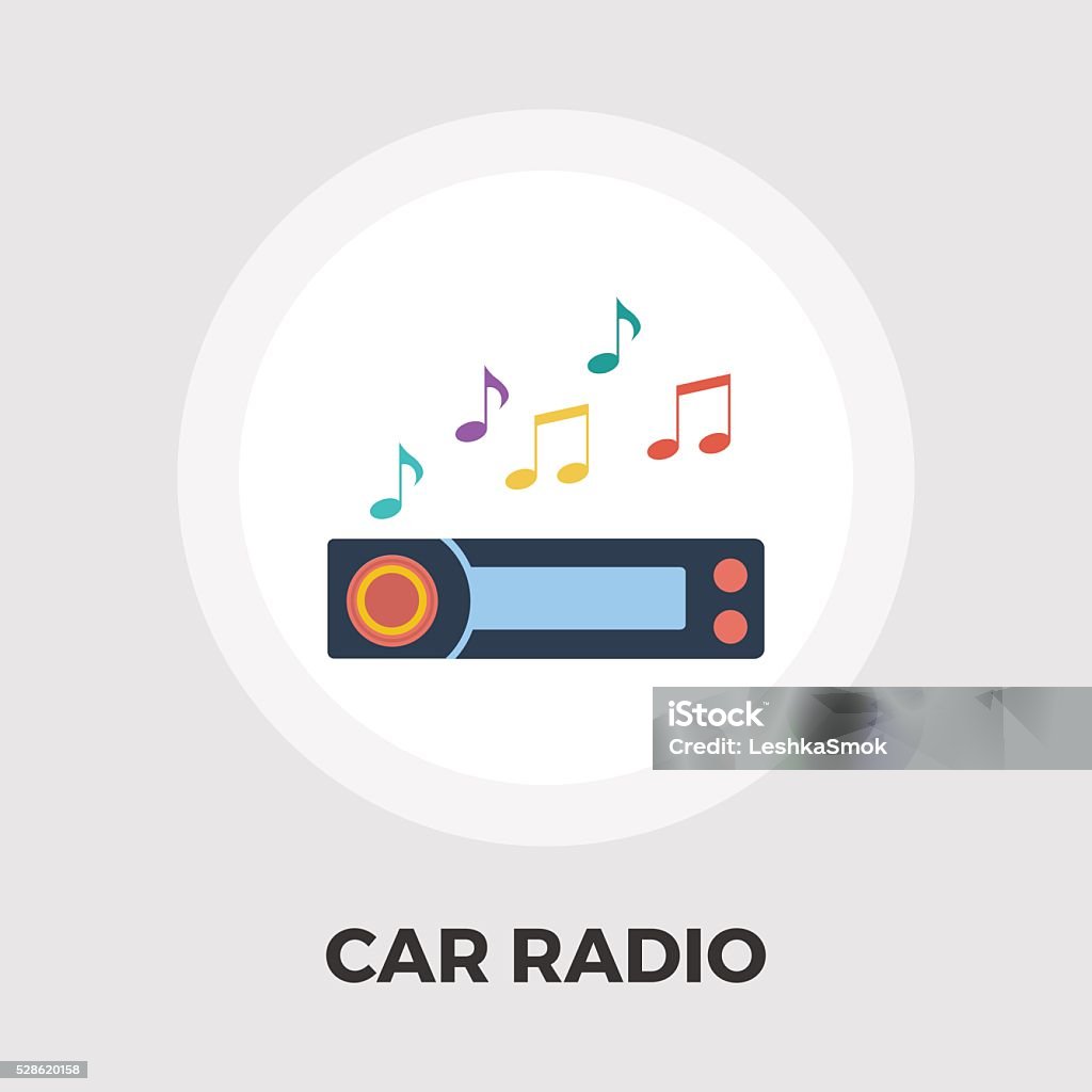 Car radio flat icon Car radio icon vector. Flat icon isolated on the white background. Editable EPS file. Vector illustration. Car Stereo stock vector