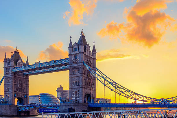 istock Tower Bridge and St. Katharine Pier At Dusk, London, UK 528620394