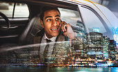 istock Businessman on a yellow cab in New York City 528620996
