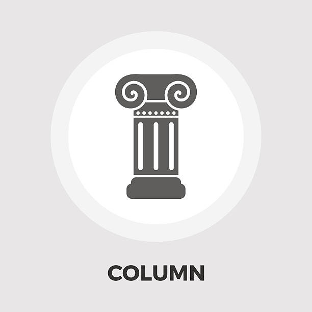 illustrazioni stock, clip art, cartoni animati e icone di tendenza di colonna icona piatta - stability architecture roman decoration