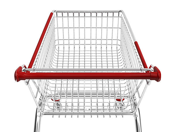 shopping cart isolated on white.3D rendering.