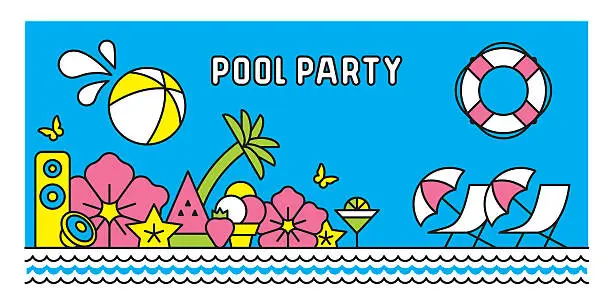 Vector illustration of Pool party