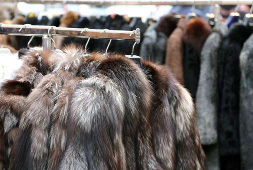 Luxury fur coat very sofly in vintage style