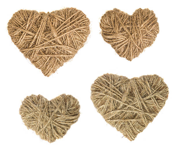 istock Set of rope hearts  isolated on white background. 528626682