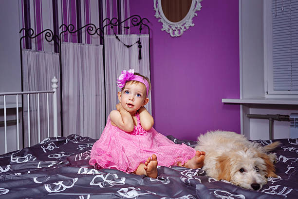 istock Little girl and dog 528677777