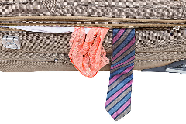 istock male tie and female panties from suitcase 528680253