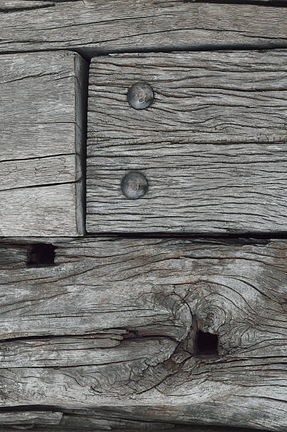 istock Old natural wooden planks texture 528680833