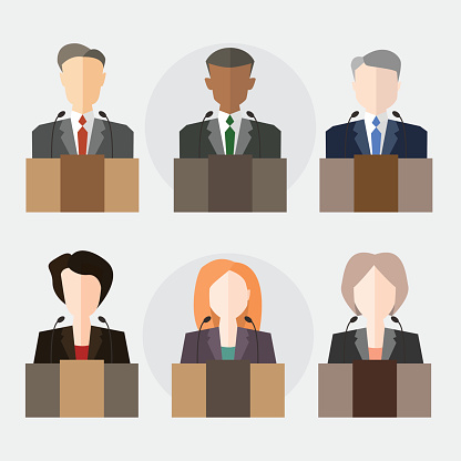 vector illustration with the image of politicians and officials